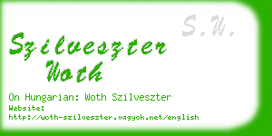 szilveszter woth business card